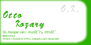 otto kozary business card